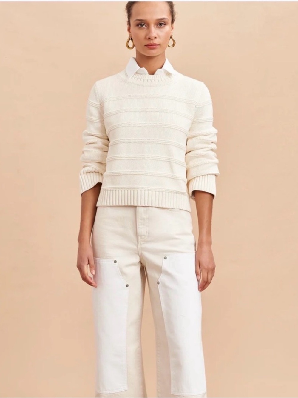 La Ligne Jill Sweater color:Cream Size: Medium